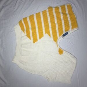 Vintage Jonathan Cass Womens Size Sm white/Gold Knit Beaded Sweater